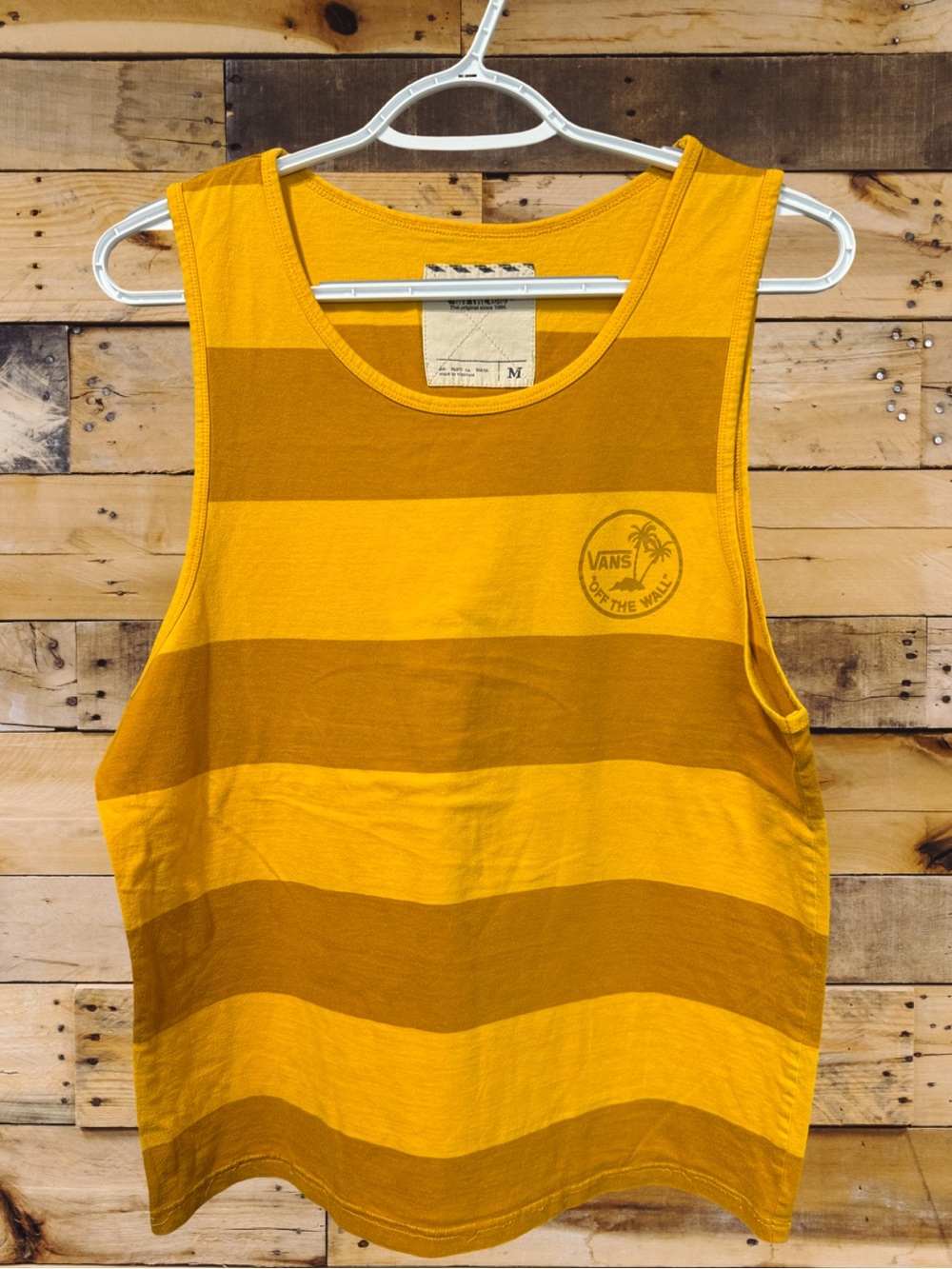 Vans Yellow and Mustard Wide-Striped Tank